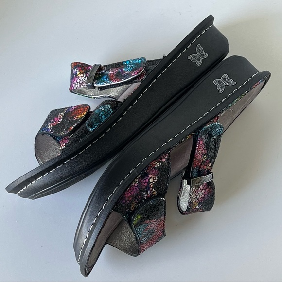 Alegria Karmen Bubblish Two Straps Metallic Rainbow Butterfly Sandals Size 11.5 - Picture 11 of 15